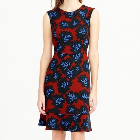 j crew red floral dress